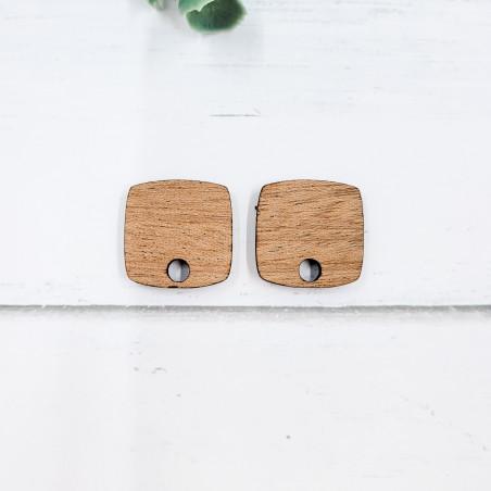 Wooden Blanks - Rounded Square with One Hole