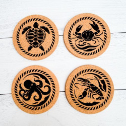 Custom Engraved Cork Coasters