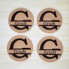 Custom Monogrammed Cork Coasters
