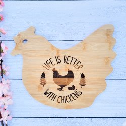 Personalized Bamboo Hen Cutting Board