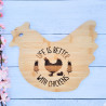 Personalized Bamboo Hen Cutting Board