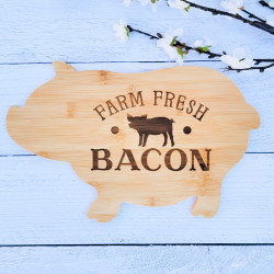 Engraved Bamboo Pig Cutting Board