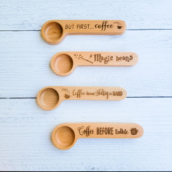 Engraved Coffee Scoop and Bag Clip