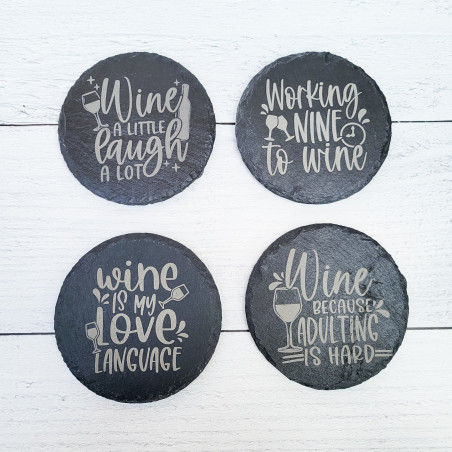 Personalized Round Slate Coasters