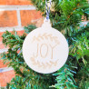 "Joy" Engraved Wooden Christmas Ball Ornament